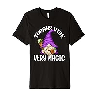 Magician Gnome For Men And Kids Purple Wizard Gnome Grandpa Premium T-Shirt