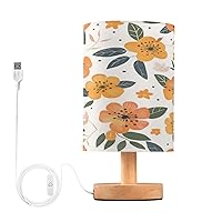 YEFLWUEJ Cute Flower Bedside Table Lamp Apricot Blossom Desk Lamp Night Light Nightlights with USB for Bedroom Bathroom Kitchen Hallway Stair