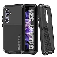 PunkCase for Galaxy S24 Metal Case Heavy Duty Military Grade Armor Cover [Shockproof] Hybrid Full Body Hard Aluminum & TPU Design [Non Slip] for Galaxy S24 5G (2024) (6.2