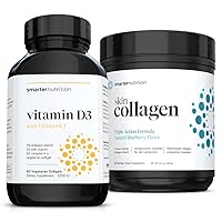 SMARTERNUTRITION Plant-Based Vitamin D3 Immune Support with Vegan K2 Complex + Smarter Skin Collagen - Triple Action Formula for Vibrant, Healthy Skin