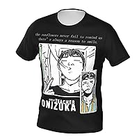 Anime T Shirts Great Teacher Onizuka Mens Summer Cotton Tee Crew Neck Short Sleeve T-Shirt