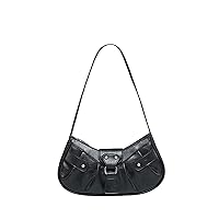Verdusa Women's Pleated Hobo Shoulder Bag PU Leather Clutch Handbag
