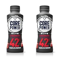 Core Power Fairlife Elite 42g High Protein Milk Shake, Ready To Drink for Workout Recovery, Strawberry, 14 Fl Oz (Pack of 2)
