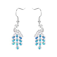 Peacock Animal Blue Opal earring fashion hoop earrings