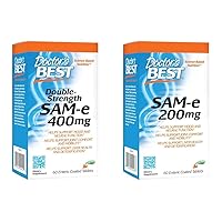 Doctor's BEST SAM-e 400 mg, Vegan, Gluten Free, Soy Free, Mood and Joint Support, 60 Enteric Coated & SAM-e Mood & Joint Support & Liver Health (Pharmaceutical Grade/Non-GMO/Gluten Free