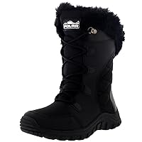 POLAR Womens Quilted Faux Fur Cuff Winter Duck Rubber Sole Durable Snow Rain Outdoor Boots