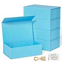 5 Pack Blue Gift Box, 12x6x4'' Gift box for Presents with Lids Magnetic Closure Rectangle Collapsible for Bridesmaid Proposal Box, Wedding, Christmas, Halloween, Birthday Gift Packging