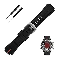 24mm x16mm Rubber Watch Band replacement for Timex T2N720 T2N721 T2N739 TW2T76500 TW2T76300 TW2T76400 Silicone Strap Wirstband accessories for Men and Women