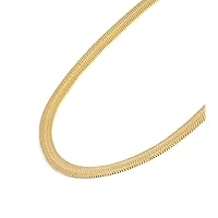 Jewelry Atelier Gold Chain Necklace Collection - 14K Solid Yellow Gold Filled Herringbone/Snake Chain Necklaces for Women and Men with Different Sizes (3.2mm or 4.0mm)