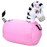 WADDLE Hip Hoppers Large Bouncy Hopper Inflatable Hopping Animal Bouncer, Supports Up to 250 Pounds, Ages 5 and Up (Black Zebra)