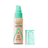 Almay Clear Complexion Acne Foundation Makeup with Salicylic Acid - Lightweight, Medium Coverage, Hypoallergenic, -Fragrance Free, for Sensitive Skin , 200 Buff, 1 fl oz.