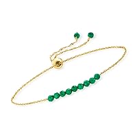 RS Pure by Ross-Simons 1.60 ct. t.w. Emerald Bead Bolo Bracelet in 14kt Yellow Gold