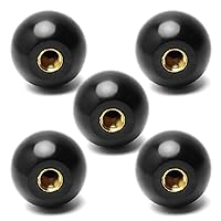 Othmro 5Pcs Black Threaded Ball Knobs, 1-3/8