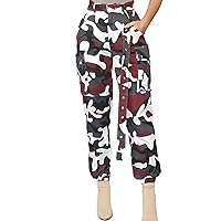 Voghtic Camo Cargo Pants for Women High Waisted Slim Fit Camoflage Jogger Sweatpants with Pockets
