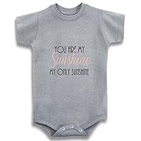 Baby Tee Time Gray Crew Neck Baby Girls' Font You are My Sunshine One Piece