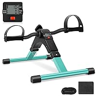 Folding Pedal Exerciser, Under Desk Bike Pedal Exerciser, Mini Under Desk Exercise Bike Foot Hand Cycle Portable, Arm and Leg Exercise Peddler Machine with LCD Monitor, Leg Exercise Equipment