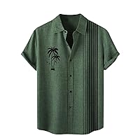Men's Striped Graphic Printed Bowling Shirts Button Down Lightweight t-Shirts Summer Outdoor Leisure Tank Tops Sports