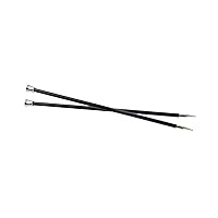 KnitPro 25 cm x 3.25 mm Karbonz Single Pointed Needles, Black and Silver