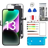 for iPhone 13 Screen Replacement 6.1 inch LCD Display Digitizer Touch Screen Assembly with Full Repair Tools Kits, Support (Face ID&&3D Touch)