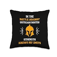 Osteoarthritis Awareness | Disease Fighter Warrior Throw Pillow