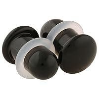 Pair of Black Glass Single Flared Simple Plugs