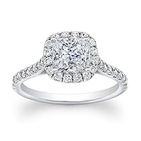 1.50ct DLA Certified Princess & Round Cut Diamond Engagement Ring in Platinum