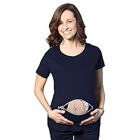 Maternity Baby Mooning Novelty Shirt Pregnancy Announcement Cute Bump Reveal Funny Graphic Maternity Tee Funny Adult Humor Maternity T Shirt Funny Navy XXL