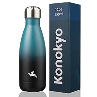Insulated Water Bottles,12oz Double Wall Stainless Steel Vacumm Metal Flask for Sports Travel,Indigo Black
