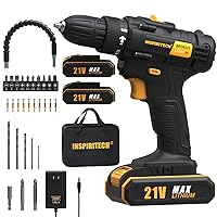 108 Pcs Cordless Drill Set, Brushless Motor 21V Electric Power Drill with  Battery and Charger, 530in-lbs 3/8'' Keyless Chuck Drill Driver Kits, Tool