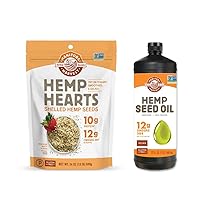 Manitoba Harvest Hemp Hearts and Hemp Seed Oil Bundle - Non-GMO - Vegan -Gluten-Free – Plant Based Protein – Delicious, Nutty Flavor - Versatile & great for use in smoothies, baking, salads & more