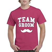 Acacia Team Groom Mustache Mens T-shirt Tee XXXX-Large Heliconia Pink