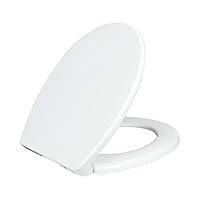 LUXE TS1008R Round Comfort Fit Toilet Seat with Slow Close, Quick Release Hinges, Non-Slip Bumpers, and Fits with LUXE Bidets (White)
