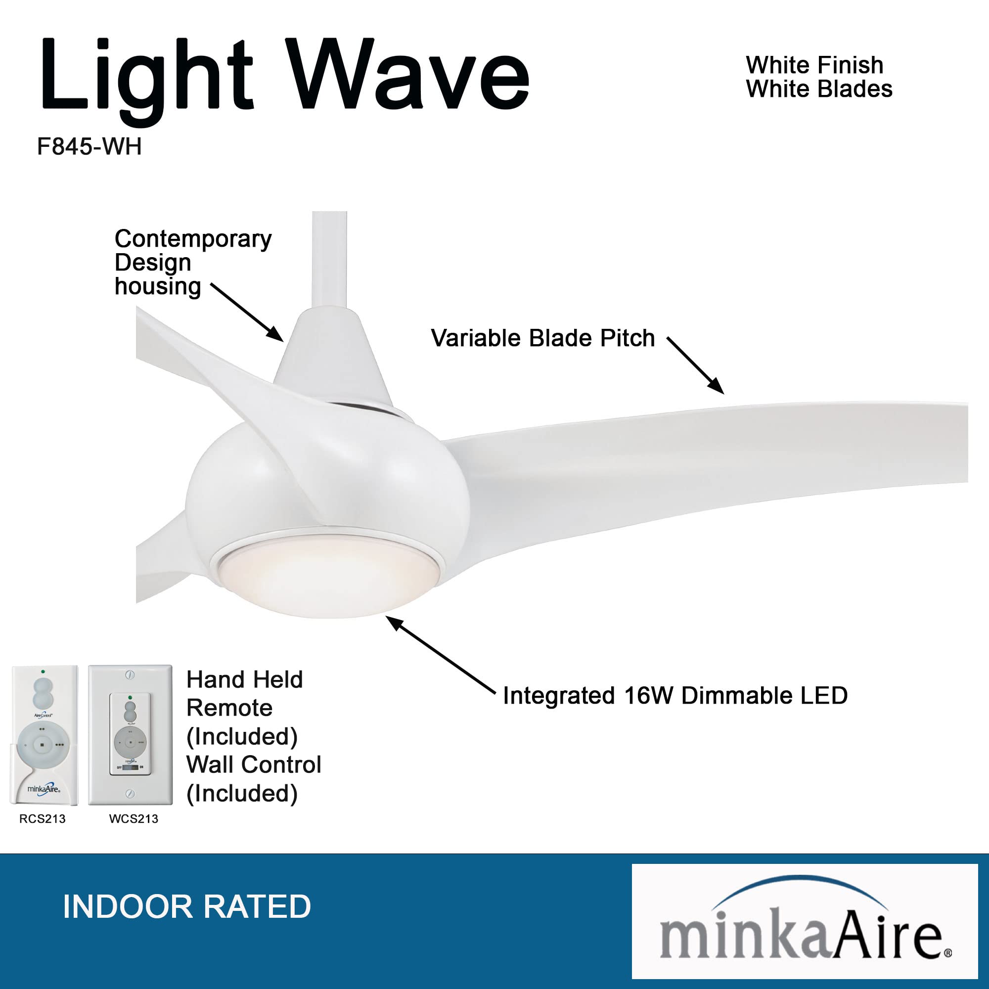 MINKA-AIRE F845-WH Light Wave 44