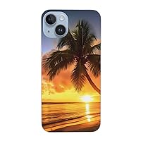 Sunset Hawaiian Palm Tree Print for iPhone 14 Case Drop-Proof Protection 6.1 in for iPhone 14, 6.7in for iPhone 14 Plus