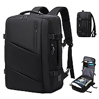 Carry on Travel Backpack for Men Women, Extra Large 40L Flight Approved Expandable Suitcase With USB/Type-C Charging Port, Victoriatourist Water Resistant Luggage Daypack Business Weekender Bag, Black