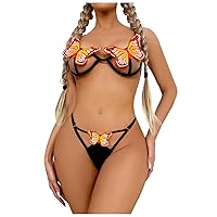 Women's Sexy Costumes Fashion Two-Piece Suit Solid Color Wireless Bra Underwear Panties Sex Outfits