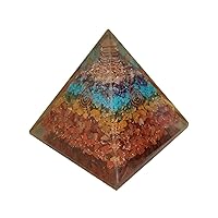 125-130 MM Super Large Pyramid Seven Chakra Layered Orgonite Pyramid Healing Crystal Reiki Chakra with Seven Chakra Pendant