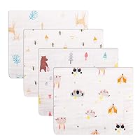 Accmor Baby Burp Cloths, 4 Pack Muslin Burp Cloths, Baby Burp Rags, 6 Layers Extra Absorbent and Soft Large 100% Cotton Burp Cloths