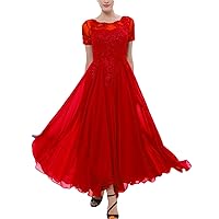 Lorderqueen Chiffon Bridesmaid Dress Tea Length Prom Cocktail Party Gowns