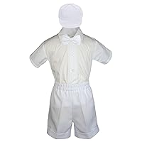 Baby Toddler Boy Wedding 4pc Formal Suit Set Black Khaki White Navy Brown S-4T (Large:(12-18 Months), White)