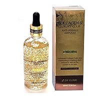 Collagen Luxyry Gold Anti-Wrinkle Ampoule -Paraben Free, Mineral Oil Free-Moisturizing Ampoule -3.38fl.oz.-Hydrolyzed Collagen, Pure Gold 500ppm