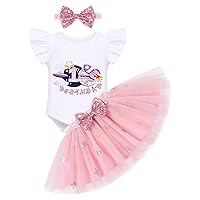 Baby Girls Space 1st Birthday Outfit Romper + Tutu Skirt + Headband Toddler Shiny Stars Cake Smash Photo Shoot Clothes