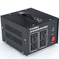 3000 Watts Voltage Transformer,110/220V to 220/110 Volts Step Up Step Down Voltage Converter with AC Outlets,Black,1500W
