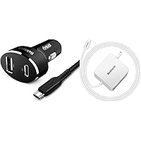 Nekteck Type C Car Charger with 3.3ft Cable and 45w USB-C Charger with 6ft Long Cable