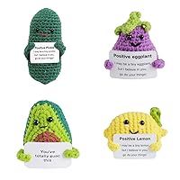 4Pcs NINGUANG Funny Handmade Emotional Support Pickle Nuggets Crochet Toy, Hand Sculpture Mini Cucumber, Handmade Emotional Support Pickled Cucumber Gift, Funny Desk Gifts. (A Set)