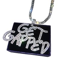 Custom Iced Out Nameplate Necklace Tennis Chain Cubic Zircon letters Pendant Hip Hop Name Choker Charm 18K Gold Silver Color Hip Hop Jewelry Gift for him/her