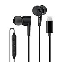 iPhone Headphones Earbuds Earphones wtih Lightning Connector Apple MFi Certified Compatible 14 13 12 11 Pro Max X XS XR 8 7 Plus with Microphone Controller SweetFlow Black