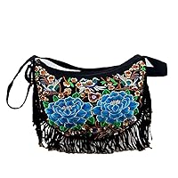 Bohemian Embroidery Flower Bags Adjustable Women Shoulder Crossbody Bags Vintage Tassel Women's Handbags