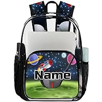 Golf Personalized Clear Backpack Custom Large Clear Backpack Heavy Duty PVC Transparent Backpack with Reinforced Strap, Creative Space Golf