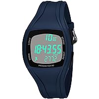 Digital Watch with Pedometer, Sports Digital Watch Men Women Children's Watch with Stopwatch 50 m Waterproof Sports Watch LED Calendar Alarm Clock